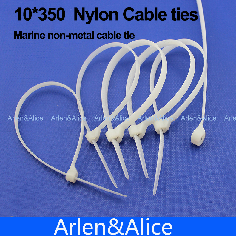 100pcs 10mm*350mm尼龍電纜綁帶不銹鋼板，鎖著船船的船隻非Meta