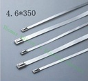 高質量100pcs 4.6mmx350mm自鎖不銹鋼拉鍊電纜領帶鎖定包裹