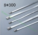 高質量100pcs 8mmx300mm自鎖不銹鋼拉鍊拉鍊拉鍊領帶包裹