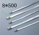 高質量100pcs 8mmx500mm自鎖不銹鋼拉鍊拉鍊拉鍊領帶包裹