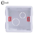 coswall可調安裝盒內部盒86mm*83mm*50mm，用於86型開關和套筒白色