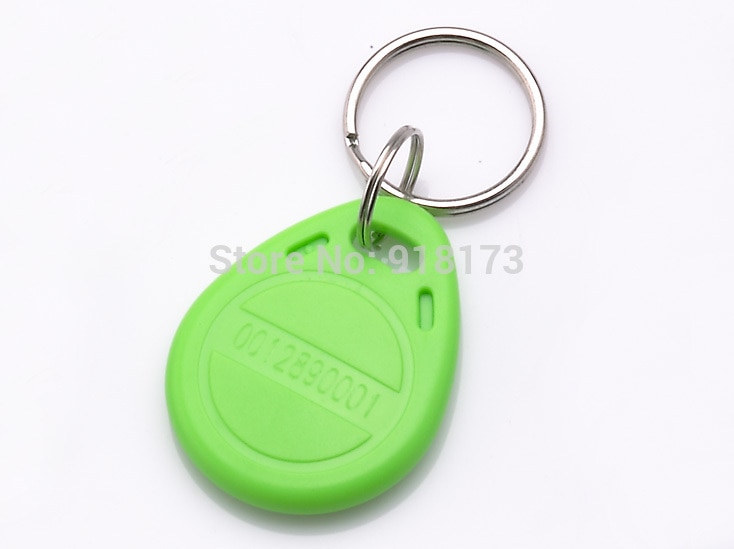 100pcs/lot 125kHz RFID接近標籤鍵fob代幣訪問控制RFID鍵鑰匙fob green