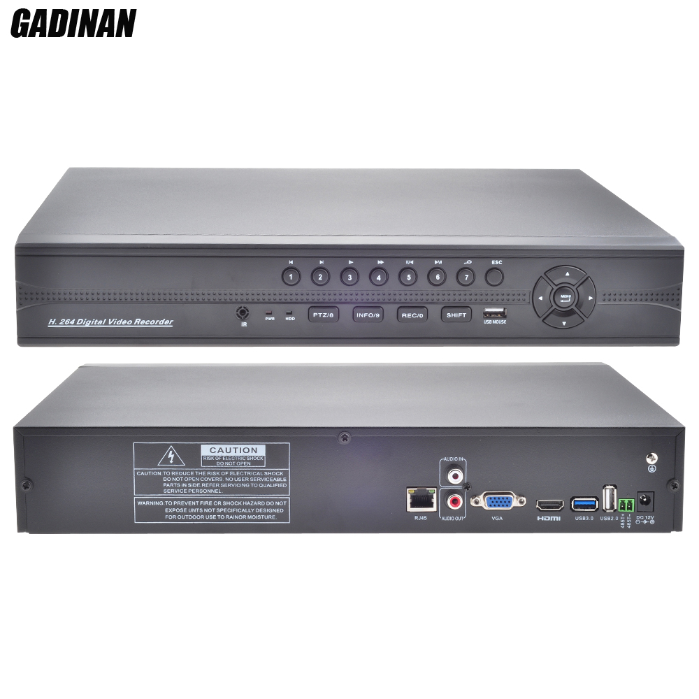 Gadinan Full HD CCTV NVR 32CH 1080P ONVIF HI3535監視記錄器16CH 4MP NVR運動檢測FT