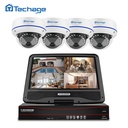Techage 8CH 1080P POE CCTV系統10.1“ LCD NVR試劑盒2MP室內室外圓頂防護IP攝像頭P2