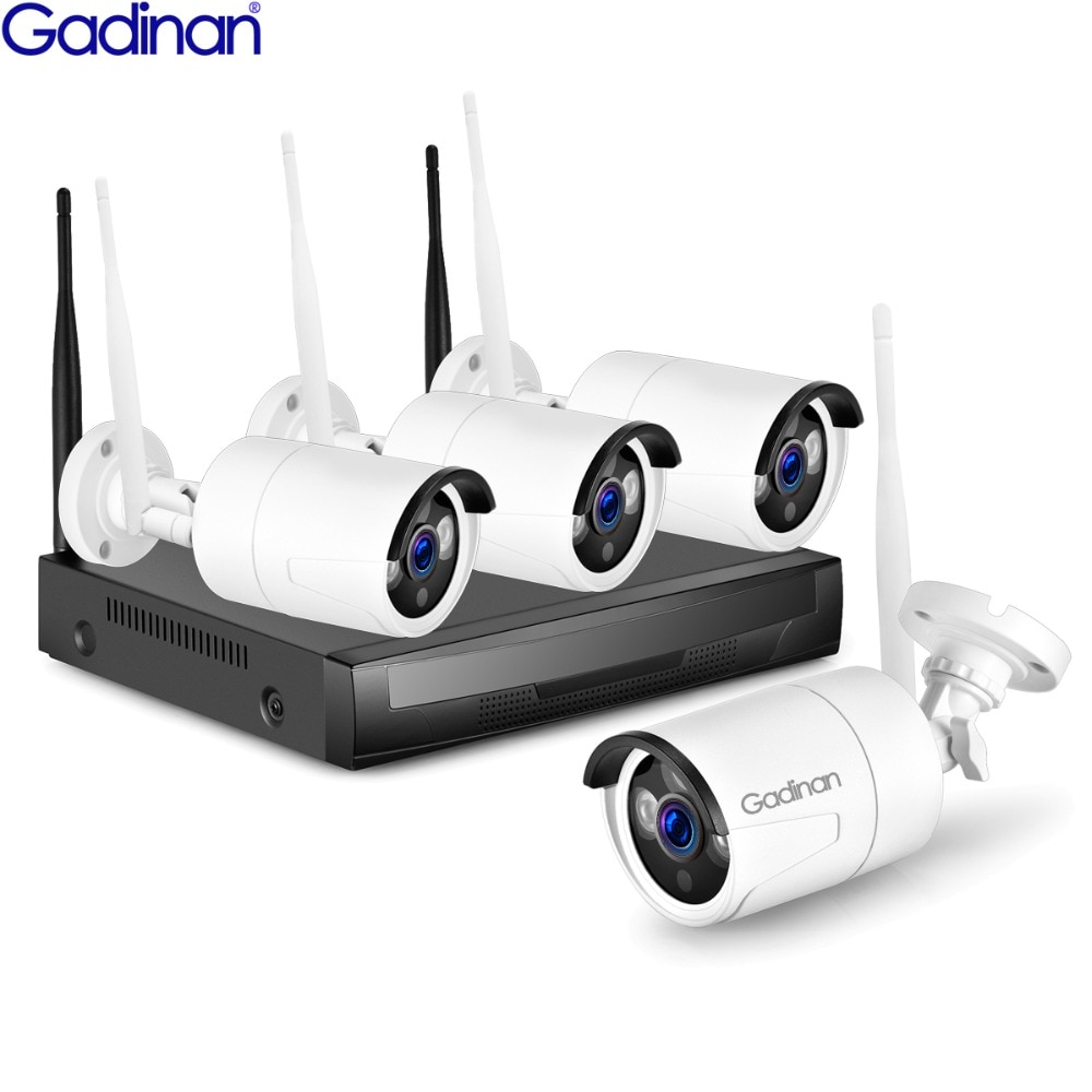 GADINAN 4CH WIFI CCTV系統720P 1080P P2P室內室外IR IP攝像機監視設置HOME SECERI