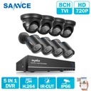 Sannce 8CH CCTV攝像機系統AHD CCTV DVR 8PCS 1MP IR戶外安全攝像機720P 1200 TVL攝像機