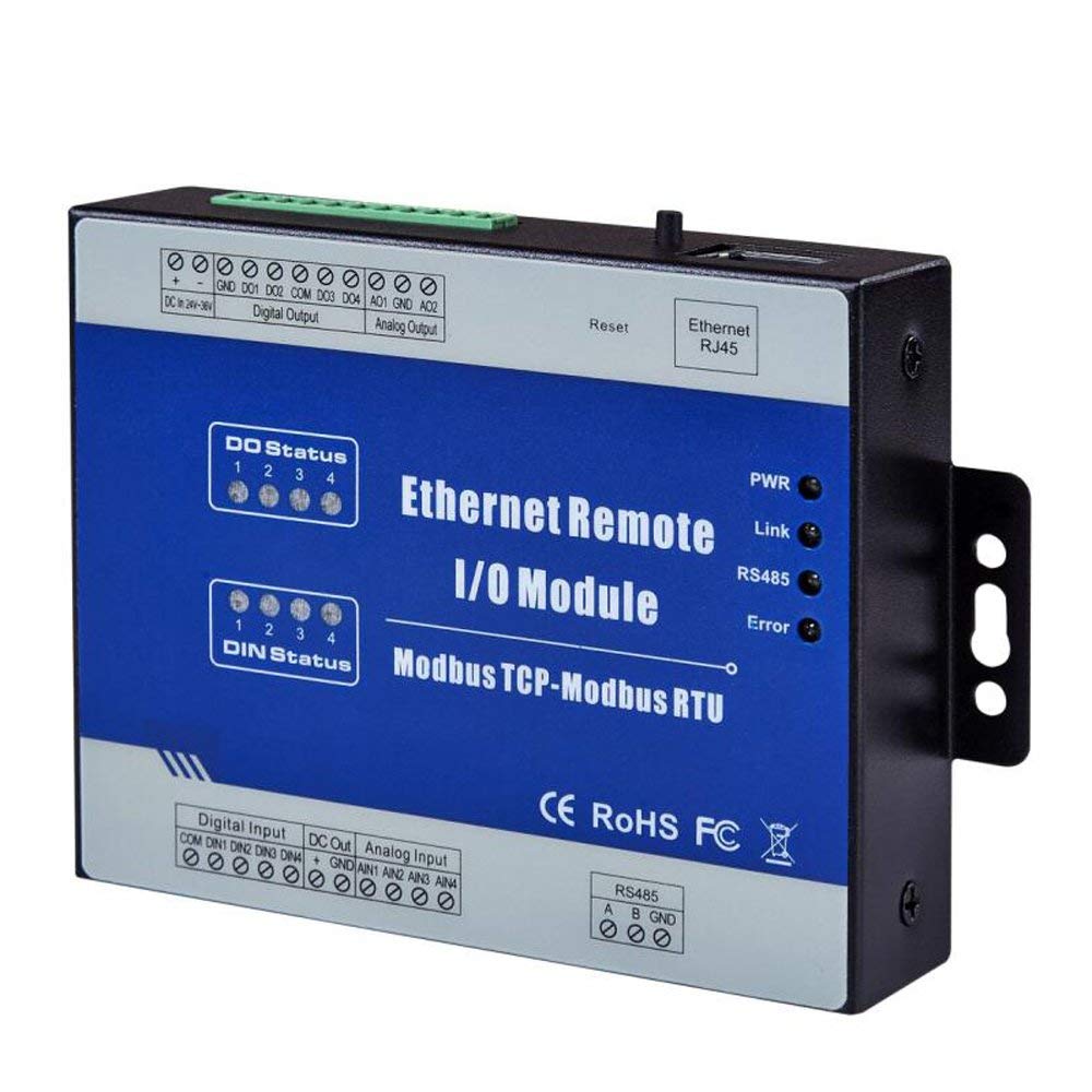 以太網遠程IO模塊Modbus TCP數據採集模塊2繼電器輸出2模擬輸入M100T（濕聯繫DI）