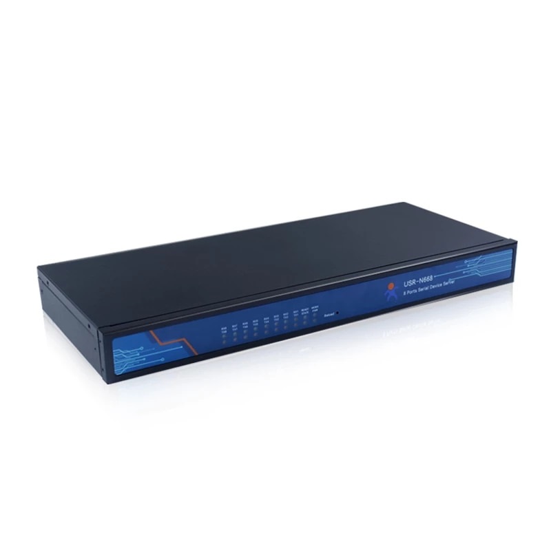 工業8端口串行端口RS232 RS422 RS485至以太網轉換器服務器USR N668 IOT設備支持Modbus