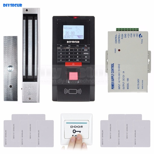[1290724467-HK] DiySecur全TCP / IP指紋ID ID卡讀取器門訪問控制套件 +磁鎖 +退出但