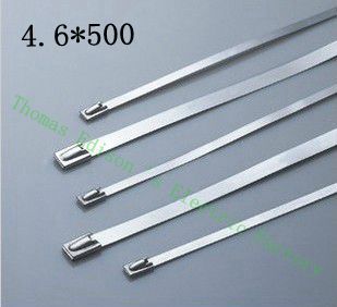 [2024725220-HK] 高質量100pcs 4.6mmx500mm自鎖不銹鋼拉鍊電纜領帶鎖定包裹