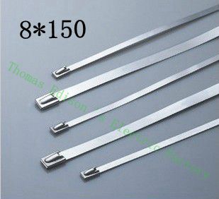 [2024735604-HK] 高質量100pcs 8mmx150mm自鎖不銹鋼拉鍊拉鍊拉鍊領帶包裹