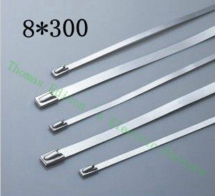[2024736836-HK] 高質量100pcs 8mmx300mm自鎖不銹鋼拉鍊拉鍊拉鍊領帶包裹