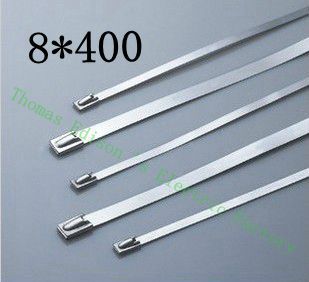 [2024760235-HK] 高質量100pcs 8mmx400mm自鎖不銹鋼拉鍊拉鍊拉鍊領帶包裹
