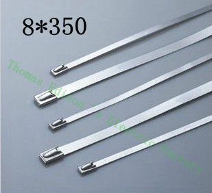 [2024765558-HK] 高質量100pcs 8mmx350mm自鎖不銹鋼拉鍊拉鍊拉鍊領帶包裹