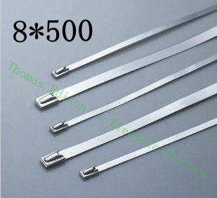 [2024765894-HK] 高質量100pcs 8mmx500mm自鎖不銹鋼拉鍊拉鍊拉鍊領帶包裹