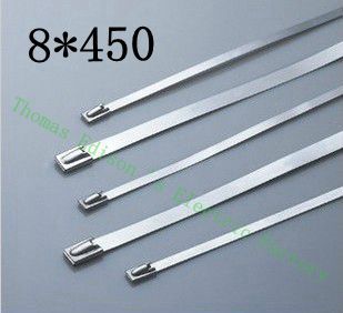 [2024774368-HK] 高質量100pcs 8mmx450mm自鎖不銹鋼拉鍊拉鍊拉鍊領帶包裹
