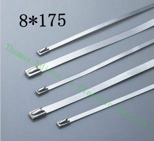 [2024774474-HK] 高質量100pcs 8mmx175mm自鎖不銹鋼拉鍊拉鍊拉鍊領帶包裹