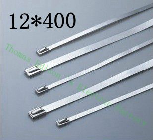 [2024791571-HK] 高質量100pcs 12mmx400mm自鎖不銹鋼拉鍊拉鍊拉鍊領帶包裹
