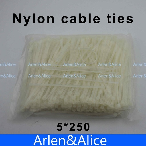 [32218631306-HK] 250pcs 5mm*250mm尼龍電纜紮帶