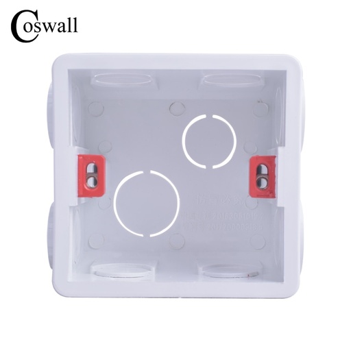 [32221847893-HK] coswall可調安裝盒內部盒86mm*83mm*50mm，用於86型開關和套筒白色
