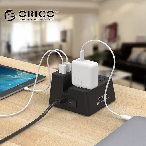 [32661086516-HK] ORICO ODC-2A5U 40W 5 USB充電端口電源條和2個AC插座電源保護器，具有1.50萬電源