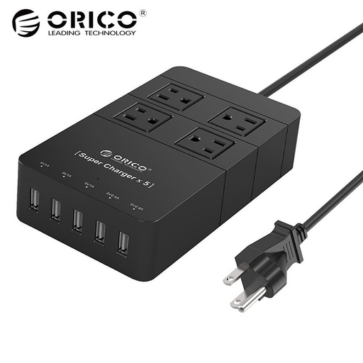 [32662803161-HK] ORICO HPC-4A5U-US-BK家庭尺寸4 USA 4 USA OUTLET SUGHER PROVER POWER Strape With 4 40W USB充電