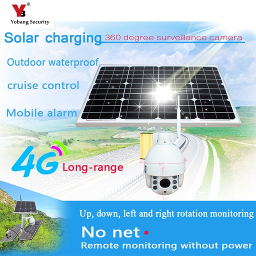 [32753510170-HK] Yobang 720p太陽能安全性監視攝像機運動檢測ONVIF無線WiFi戶外IP