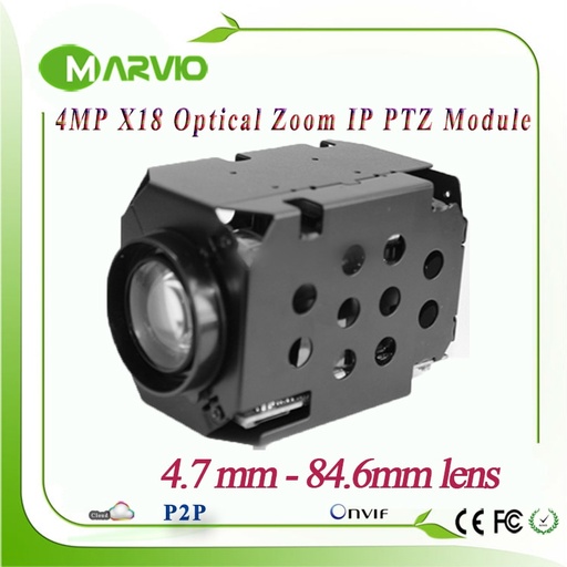 [32763815585-HK] 4MP 2592x1520 IP速度圓頂網絡PTZ相機模塊X18光學變焦4.7-84.6mm鏡頭RS485 / RS2