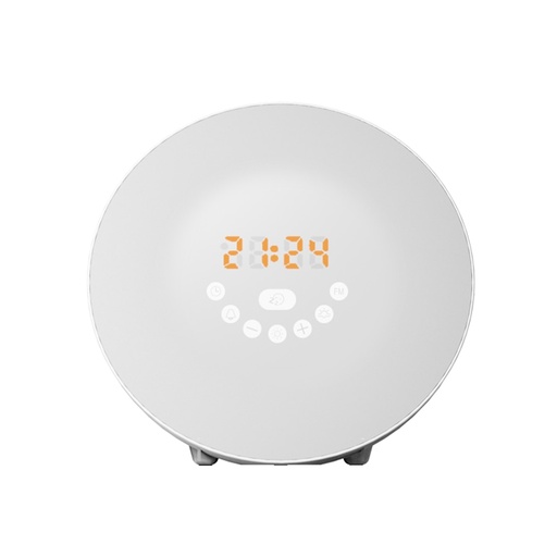 [32796940816-HK] 帶有模擬日出LED燈的新數字鬧鐘喚醒FM無線電彩色光觸摸SEN