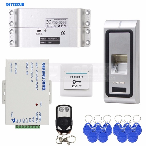 [32799620695-HK] DiySecur電動彎曲鎖指紋指紋125kHz RFID ID卡讀取器門訪問控制系統套件