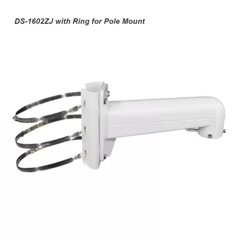 [32822764819-HK] CCTV安全性DS-1602ZJ鋁合金桿安裝支架用於Hikvision PTZ攝像頭，帶有戒指