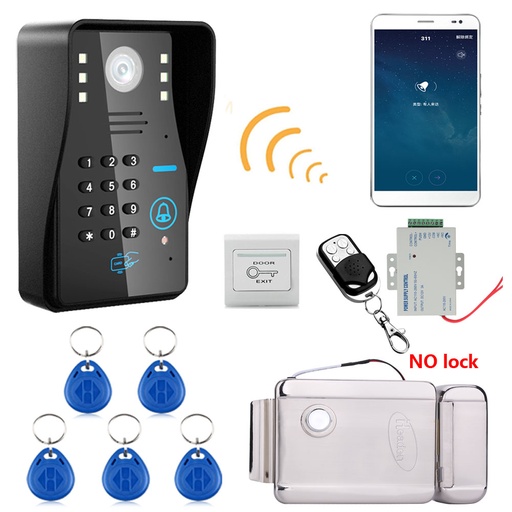 [32829337212-HK] 無線wifi rfid門訪問控制系統套件套件+1電子門鎖+1遙控器 +5