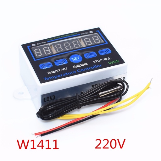 [32833622841-HK] 10pcs W1411智能電子LED數字溫度控制器AC 220V 10A XH-W1411 12V恆溫器