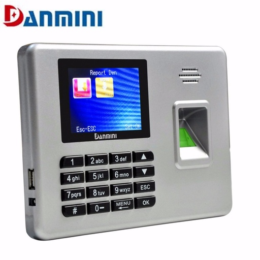 [32839005533-HK] danmini a3 sliver指紋讀取器生物特徵識別門鎖，用拇指打印掃描儀DC 5V/1A顏色TFT