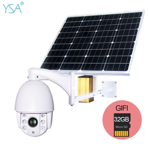[32841687611-HK] 60W太陽能面板IP攝像頭WiFi 1080p HD 3G 4G SIM卡PTZ太陽能攝像頭室外5X光學DOM