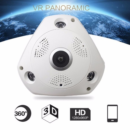 [32846074036-HK] 無線全景相機1.44mm鏡頭360度相機HD 960P運動檢測WiFi IP攝像頭房屋