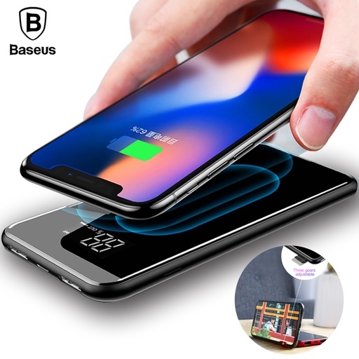 [32860689297-HK] BASEUS 8000mAh Qi無線充電器電源iPhone X 8 LCD雙USB電池充電器無線無線P