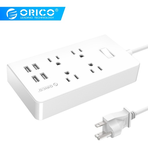 [32901138301-HK] ORICO電子帶插座美國插頭電源2 AC 4 AC出口電湧保護器4 USB充電器1。