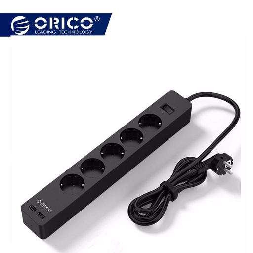 [32912369196-HK] ORICO 3/5 AC+2 USB電源插座家庭辦公室電湧保護器歐盟插頭Hargers Hargers Extensi