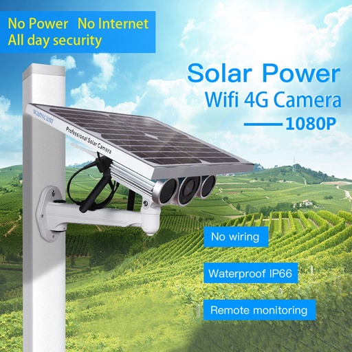 [32945634611-HK] 太陽能安全性IP攝像頭WiFi 4G 1080p戶外無線視頻監視P2P運動檢測