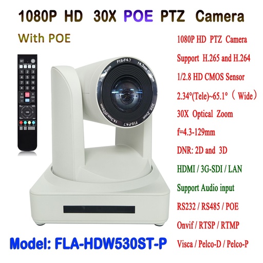 [32963024208-HK] 1080p 60fps 30x光學變焦VISCA和PELCO-D/P HDMI和SDI輸出HD IP POE PTZ視頻會議CA