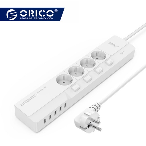 [32965170820-HK] ORICO SMART插座4 AC插座5 USB港口電湧保護器通用適配器旅行多插頭e