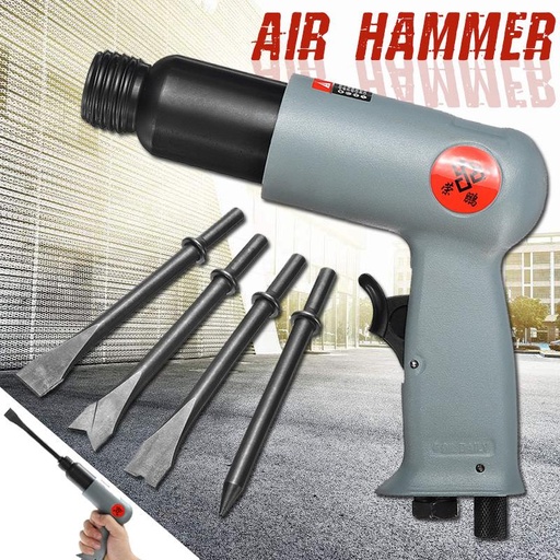 [32965334099-HK] 空氣鎚鑽工具套件，帶4件鑿子1/4英寸碎屑鉚接氣動氣動工具HA
