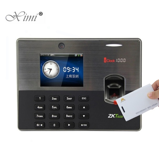 [32968916409-HK] ZK ICLOCK1000指紋時間出勤卡時間錄音機Zkteco指紋門訪問控制