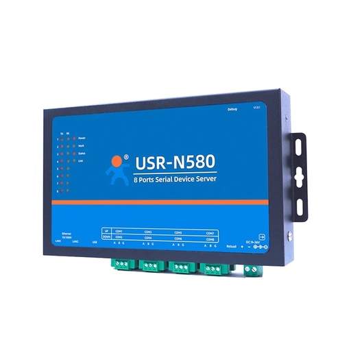 [8 USR-N580-HK] 8串行端口RS485到以太網轉換器IoT設備服務器USR-N580支持Modbus