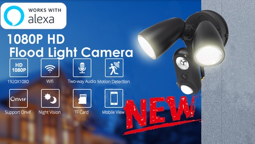 [camera-Watch-1-HK] AI泛光燈攝像機觀看和明亮您的聰明