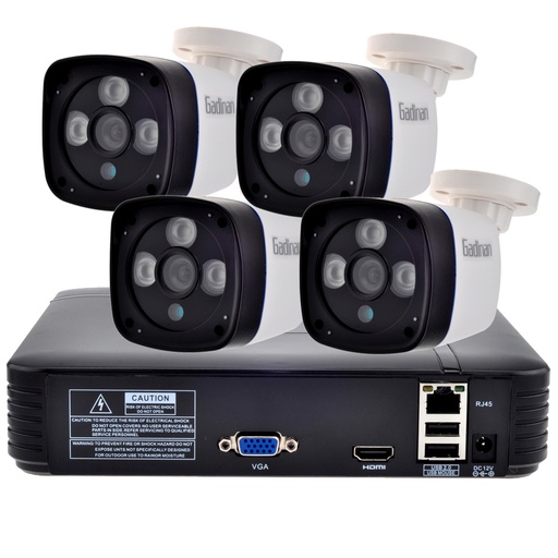 [GD1080NVR4IP720-HK] CCTV Network NVR System 4CH FULL HD 1080P NVR And 4PCS 720P Megapixel Outdoor IP Camera Smart Home Kit Security ONVIF