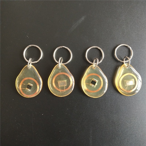 [HFKEYFOBCRYSTAL-HK] 13.56MHz MF 1K S50 FM11RF08 F08 NFC透明膠卡RFID鍵標記鍵環-20pcs