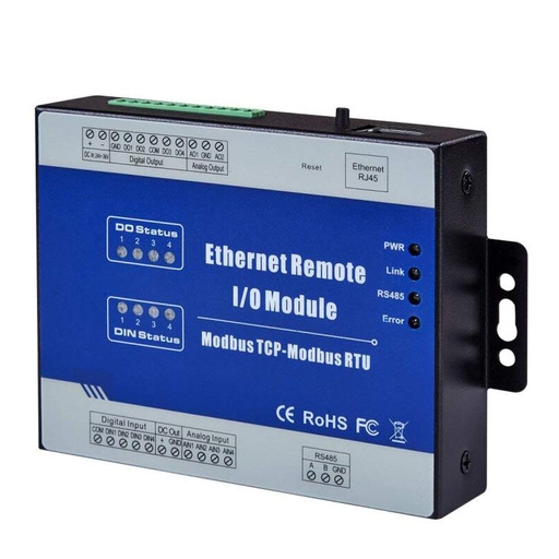 [M100T-1-HK] 以太網遠程IO模塊Modbus TCP數據採集模塊2繼電器輸出2模擬輸入M100T（濕聯繫DI）