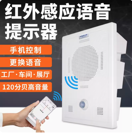 [PS-1-HK] 紅外線人體感應語音提示器戶外工地安全報警器定時播報器廣播喇叭